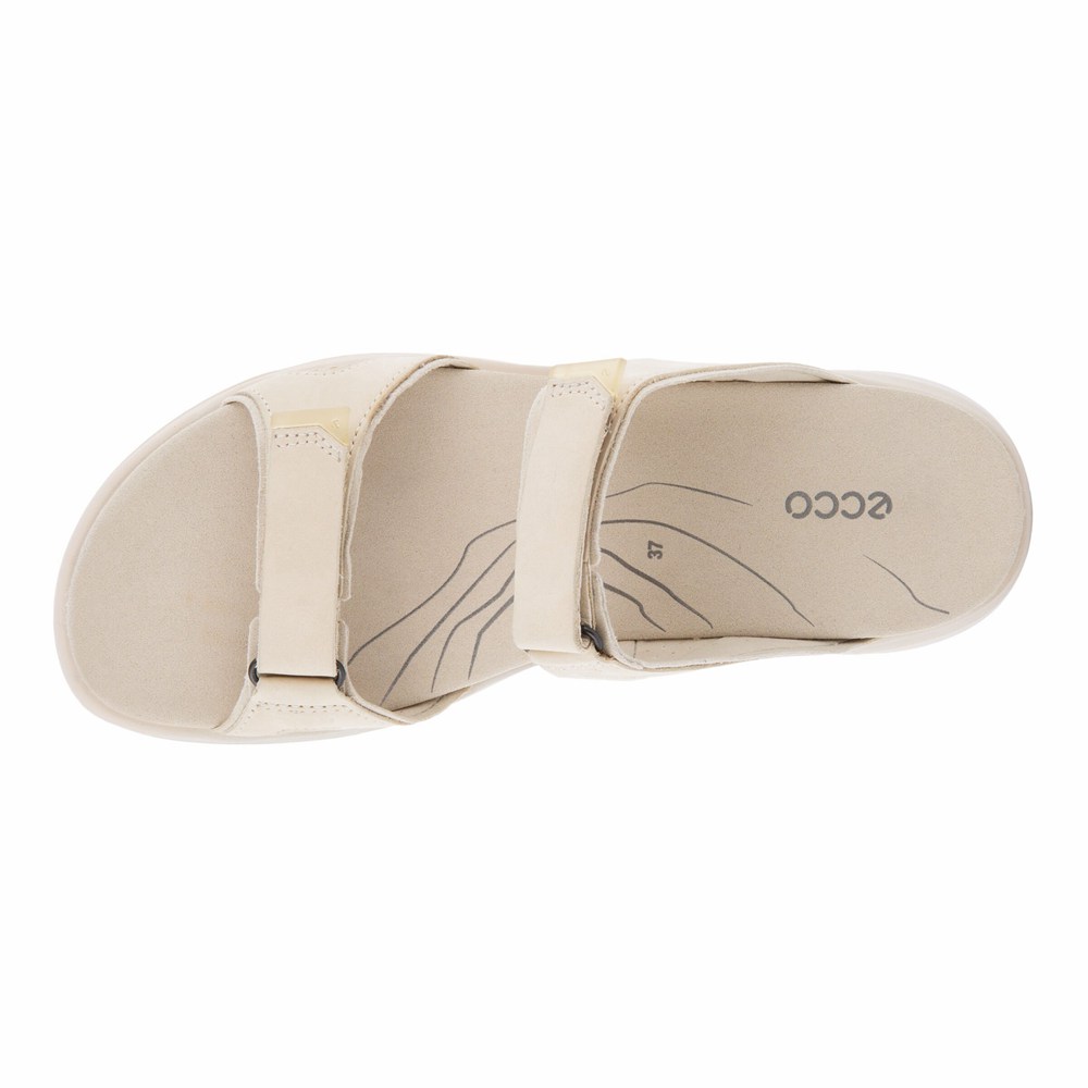 ECCO Womens Slides Beige - Yucatan 2.0 - OHA-076183